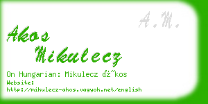 akos mikulecz business card